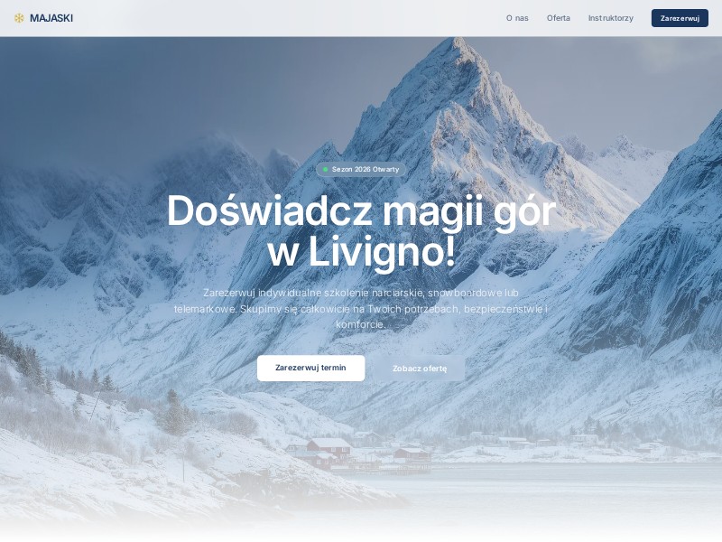Preview for Ski Instructor Landing Page Template