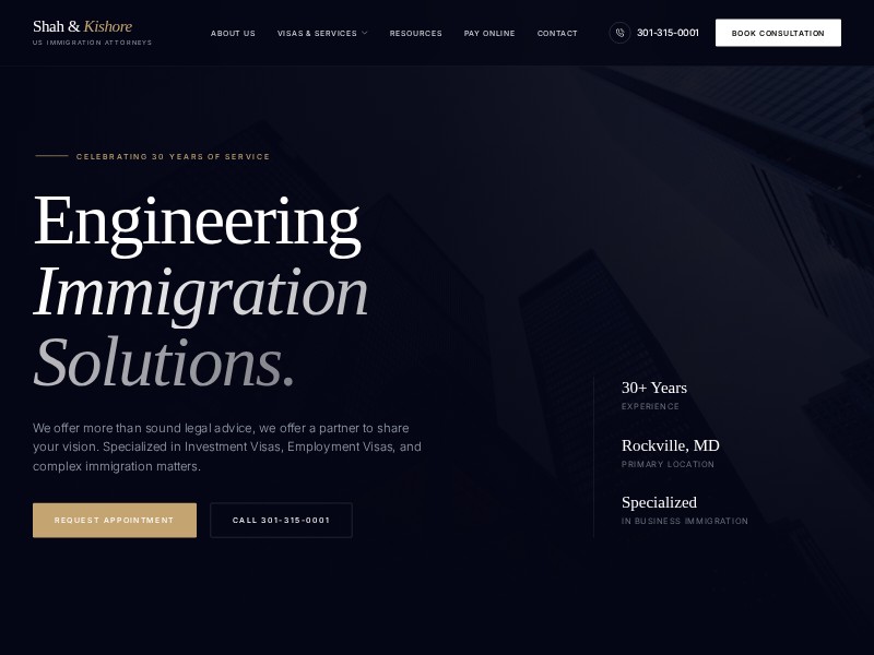 Preview for Immigration Law Firm Landing Page Template