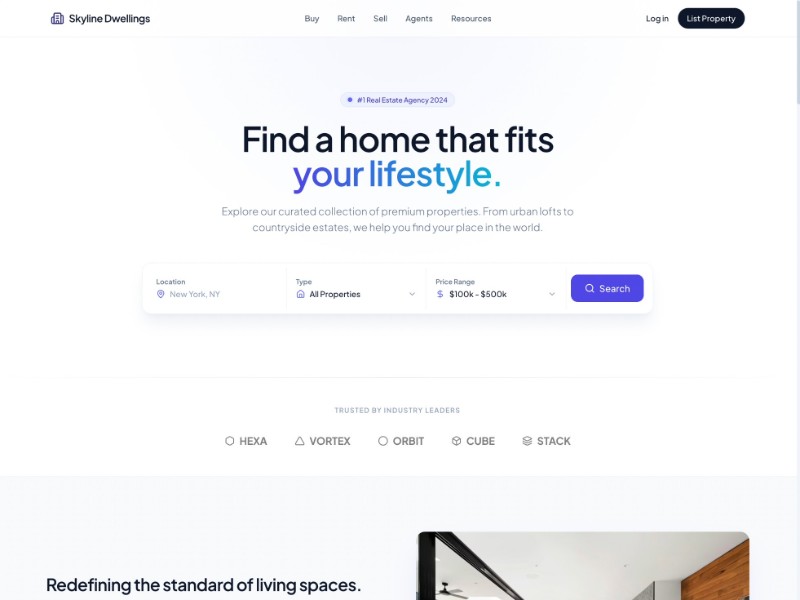 Preview for Real Estate Agency Landing Page Template