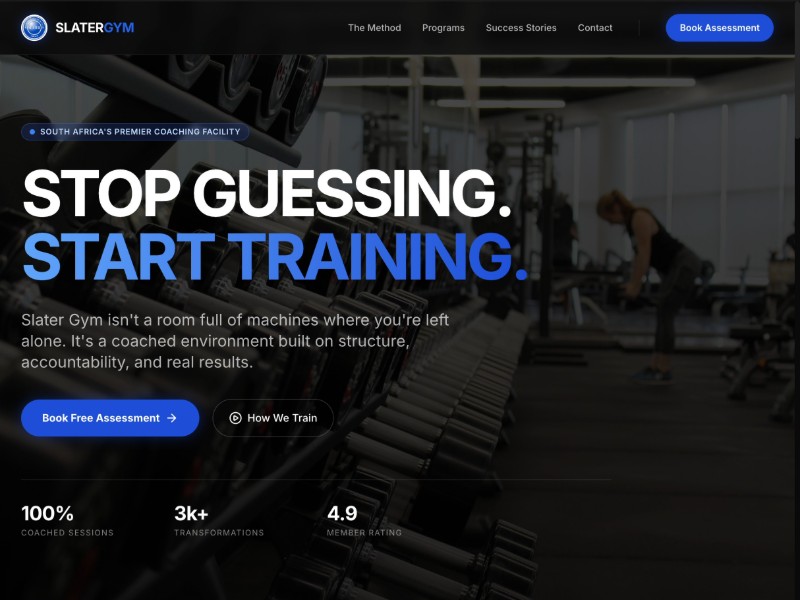 Preview for Slater Gym Fitness Landing Page Template