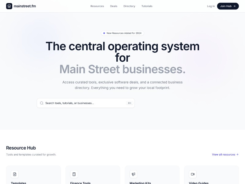 Preview for Small Business Hub Landing Page Template