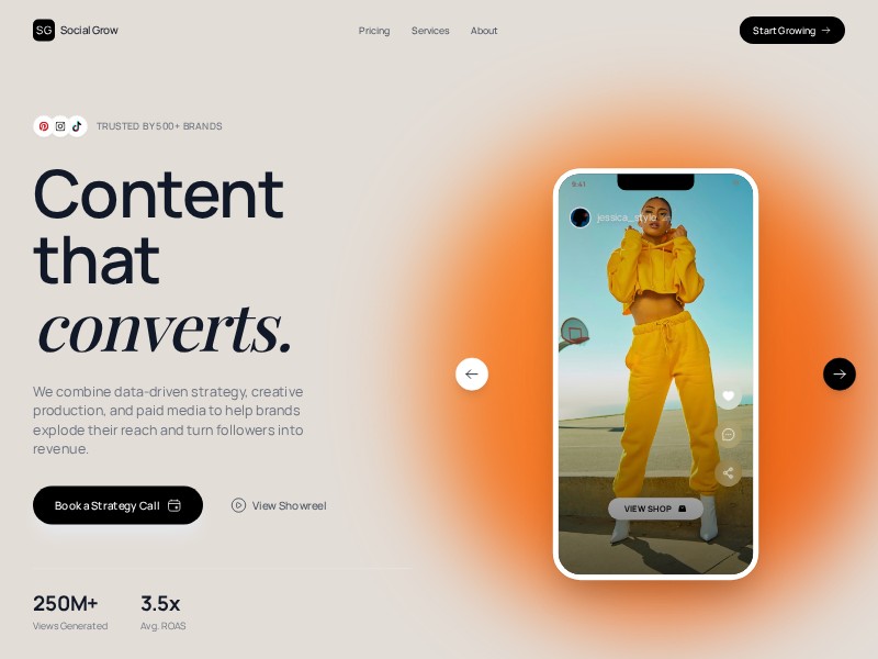 Preview for Social Media Agency Landing Page Template