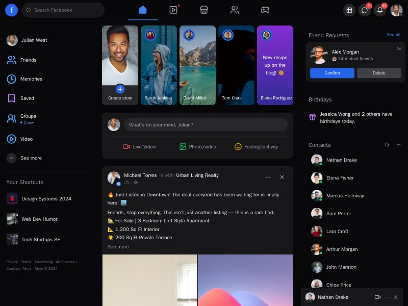 Preview for Social Feed UI Template 