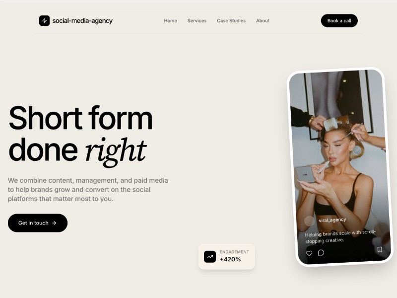 Preview for Social Media Agency Landing Page Template