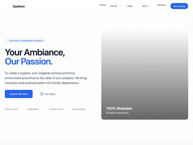 Preview for Spaklean Custodial Services Landing Page Template