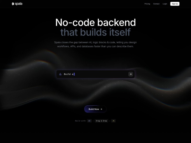 Preview for No-Code Backend SaaS Landing Page Template