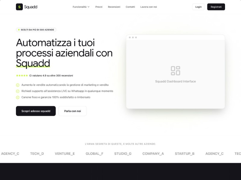 Preview for Squadd SaaS Landing Page Template