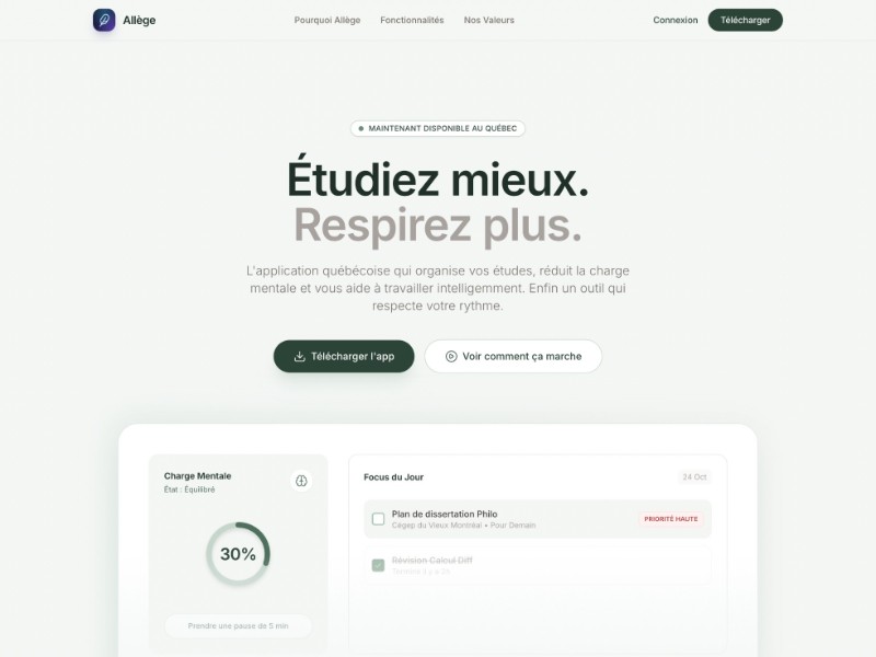 Preview for Student Study App Landing Page Template