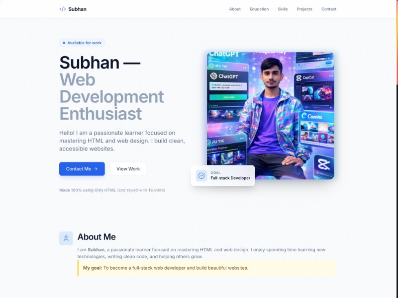 Preview for Developer Portfolio Website Template