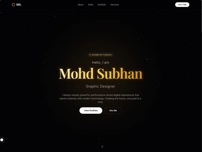 Preview for Dark Portfolio Landing Page Template