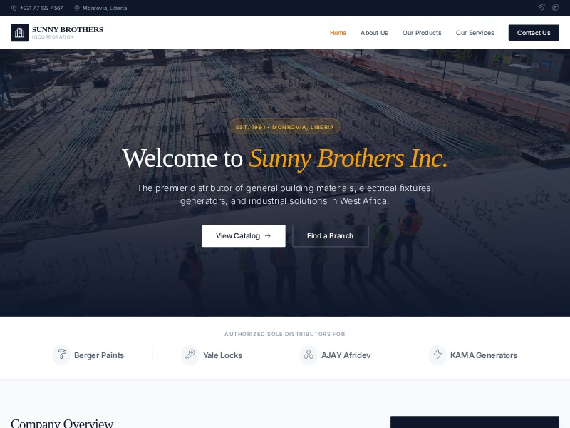 Preview for Construction Supply Landing Page Template
