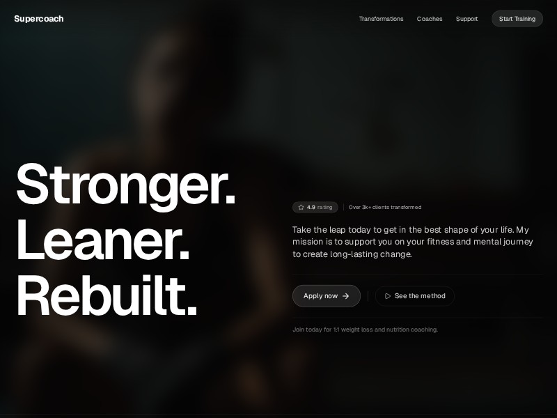 Preview for Supercoach Fitness Coaching Landing Page Template