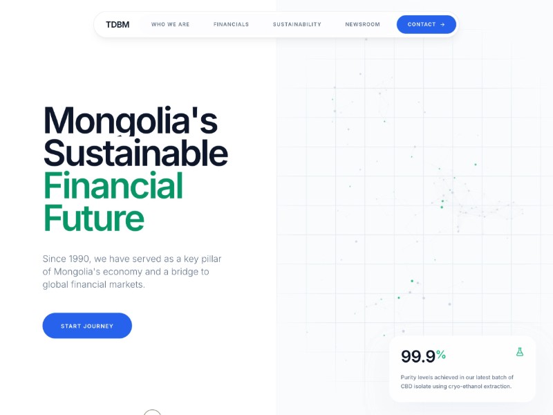 Preview for Sustainable Bank Investor Relations Landing Page Template