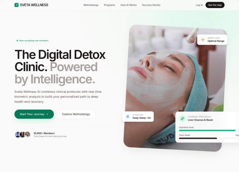Preview for Sveta Wellness AI Landing Page Template