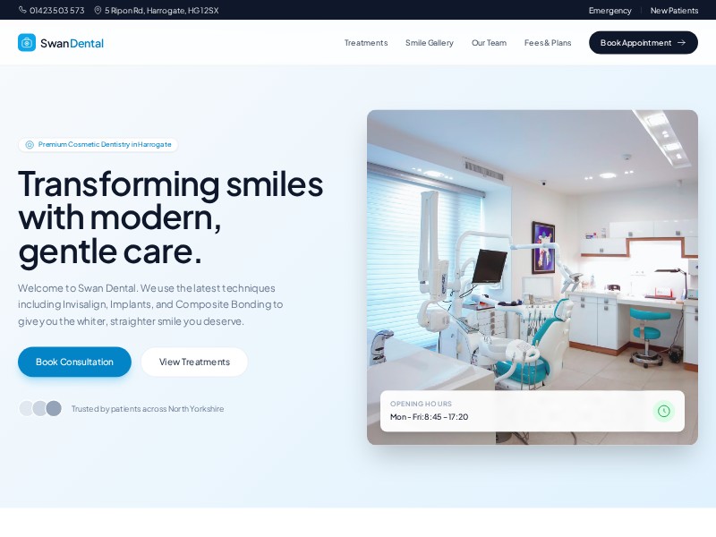 Preview for Swan Dental Demo Website