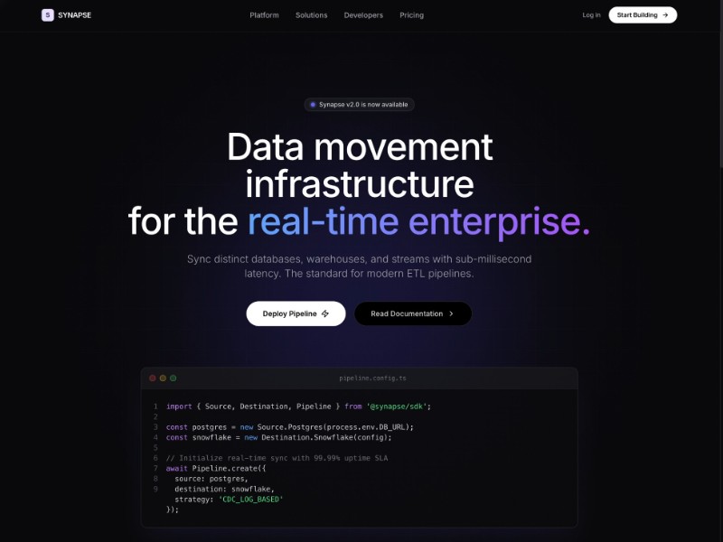 Preview for Enterprise Data Platform Landing Page Template
