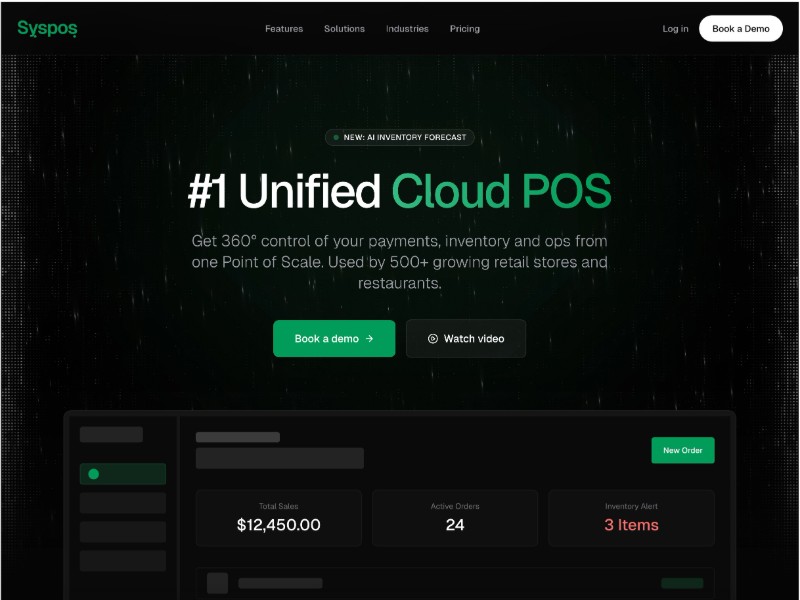 Preview for Syspos Cloud POS Landing Page Template