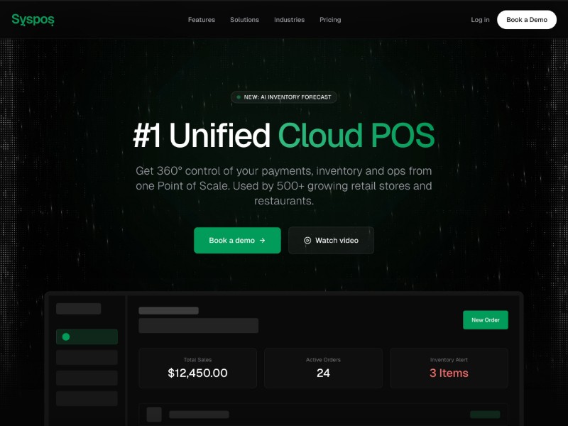 Preview for Syspos Cloud POS Landing Page Template