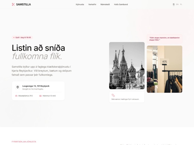 Preview for Tailor Service Landing Page Template