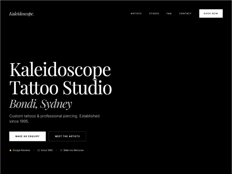 Preview for Tattoo Studio Landing Page Template