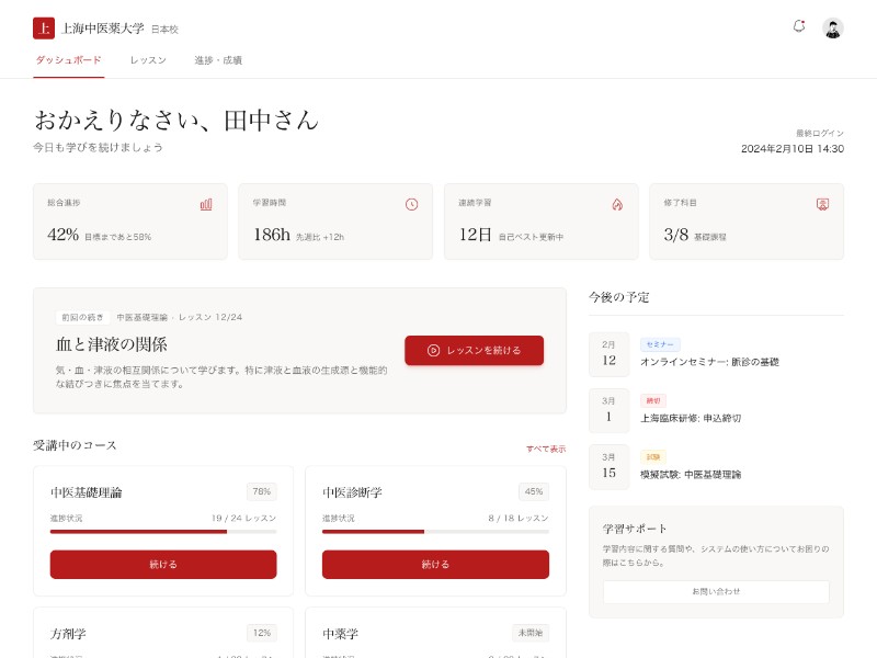 Preview for TCM E-Learning Dashboard UI Template