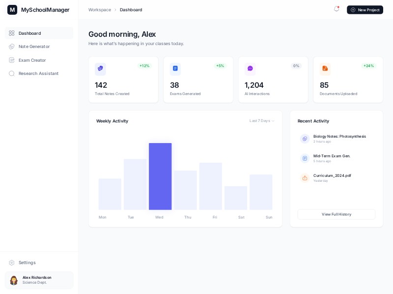Preview for Teacher Workspace Web App Template