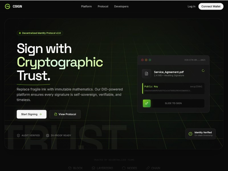 Preview for Cryptographic Trust Landing Page Template