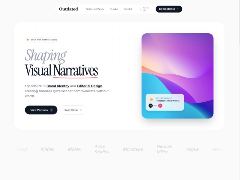 Preview for Vistora Graphic Design Portfolio Template