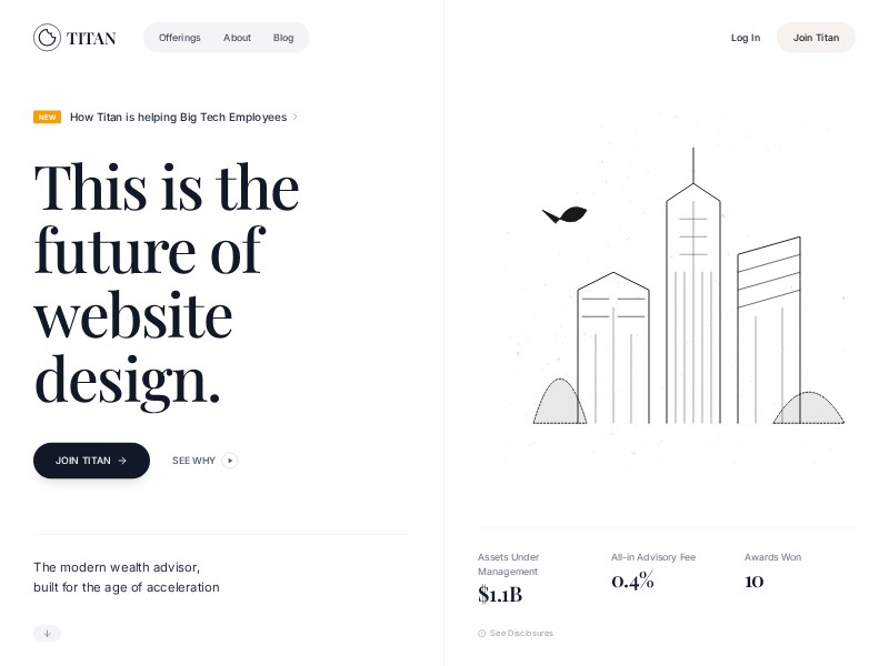 Preview for Titan Wealth Hero Landing Page Template