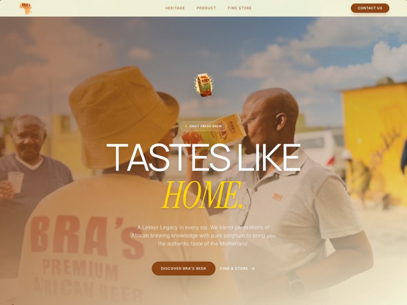 Preview for African Beverage Brand Landing Page Template
