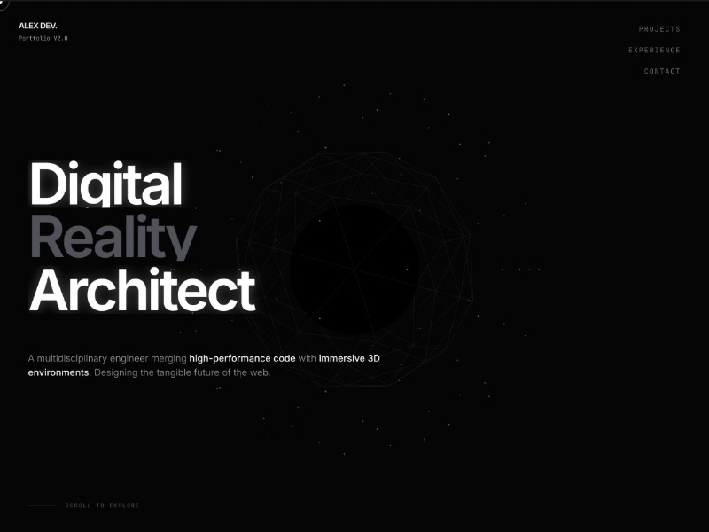 Preview for 3D Developer Portfolio Landing Page Template