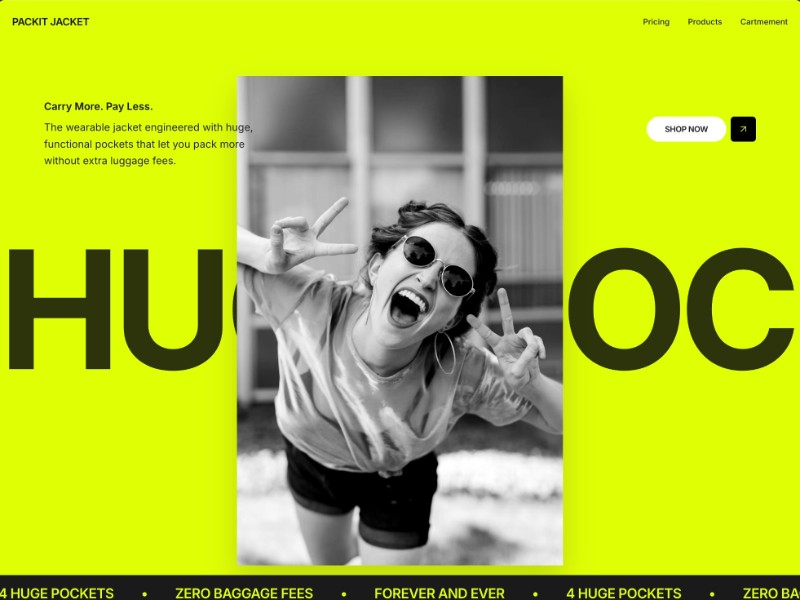 Preview for Packit Jacket E-commerce Landing Page Template