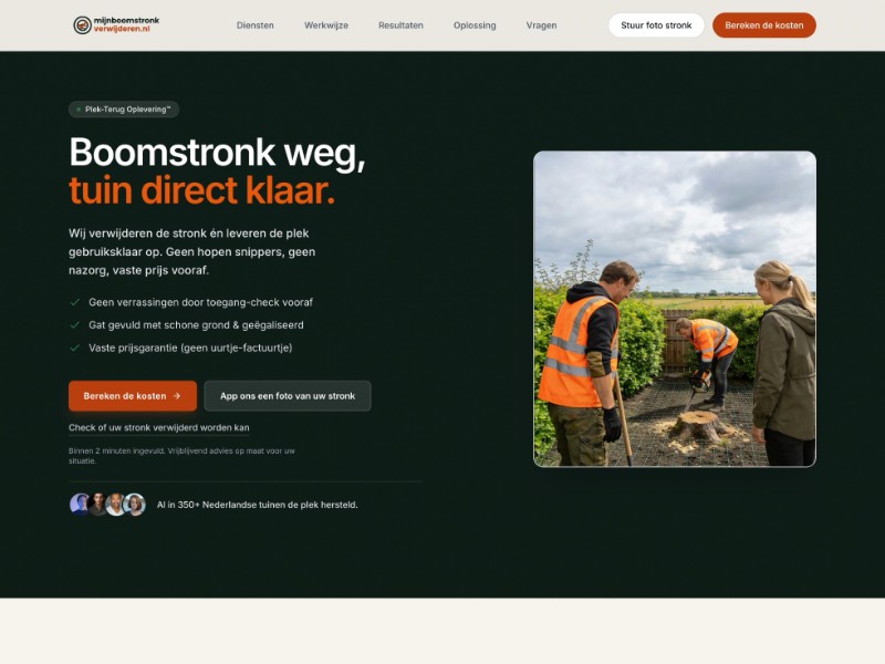 Preview for Tree Stump Removal Services Landing Page Template