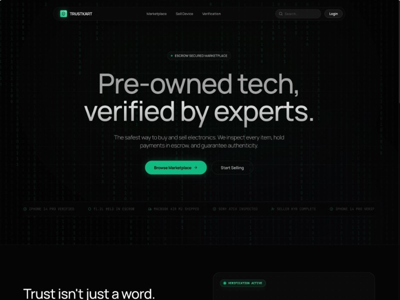 Preview for TrustKart Electronics Marketplace Landing Page Template