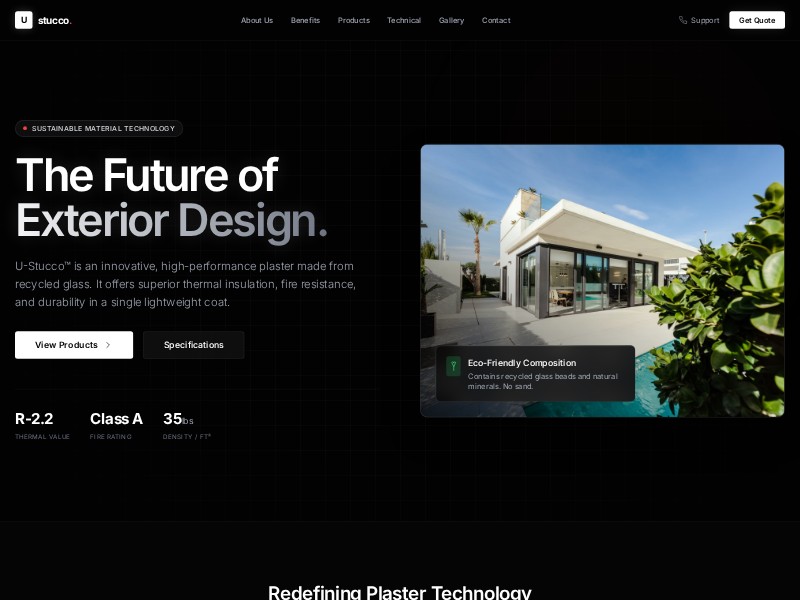 Preview for U-Stucco Building Material Landing Page Template