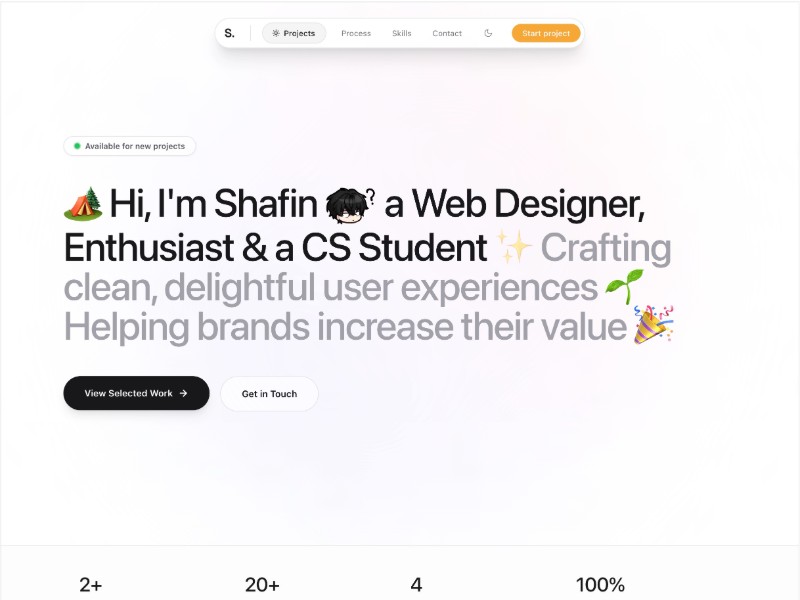 Preview for Designer Portfolio Landing Page Template
