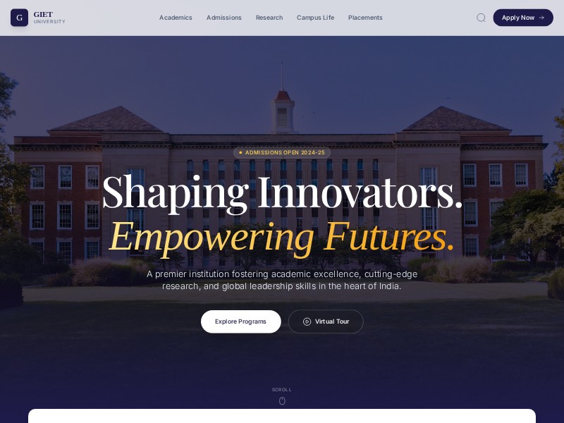 Preview for University Landing Page Template