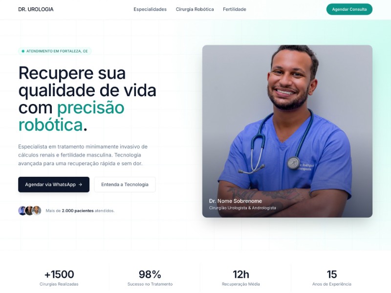 Preview for Urologist Doctor Landing Page Template