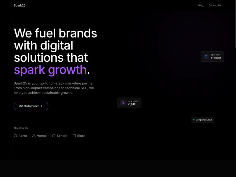 Preview for Spark25 Digital Marketing Landing Page Template