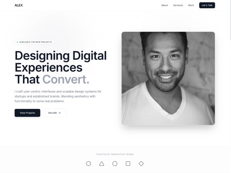 Preview for Designer Portfolio Landing Page Template