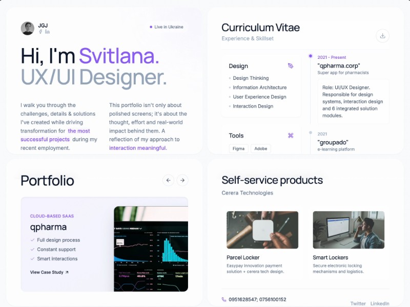 Preview for UX/UI Designer Portfolio Template