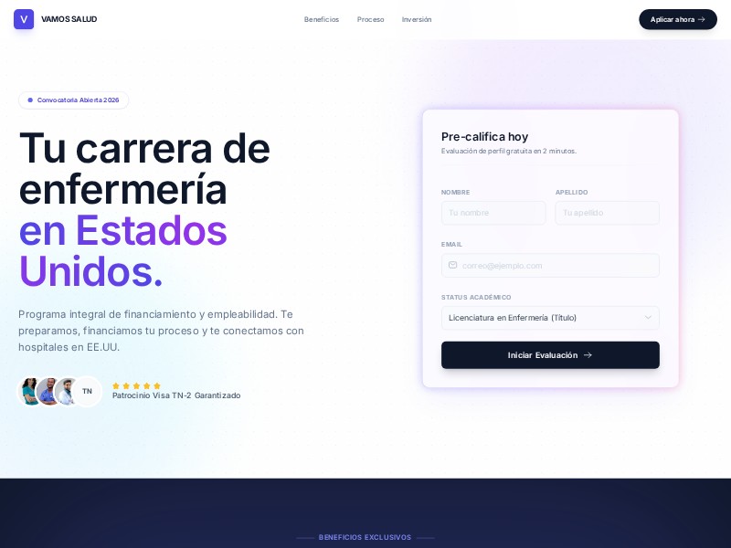 Preview for Healthcare Financing Landing Page Template