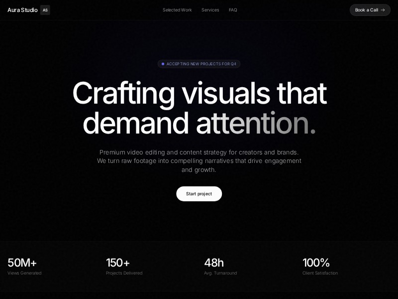 Preview for Video Editor Portfolio Landing Page Template