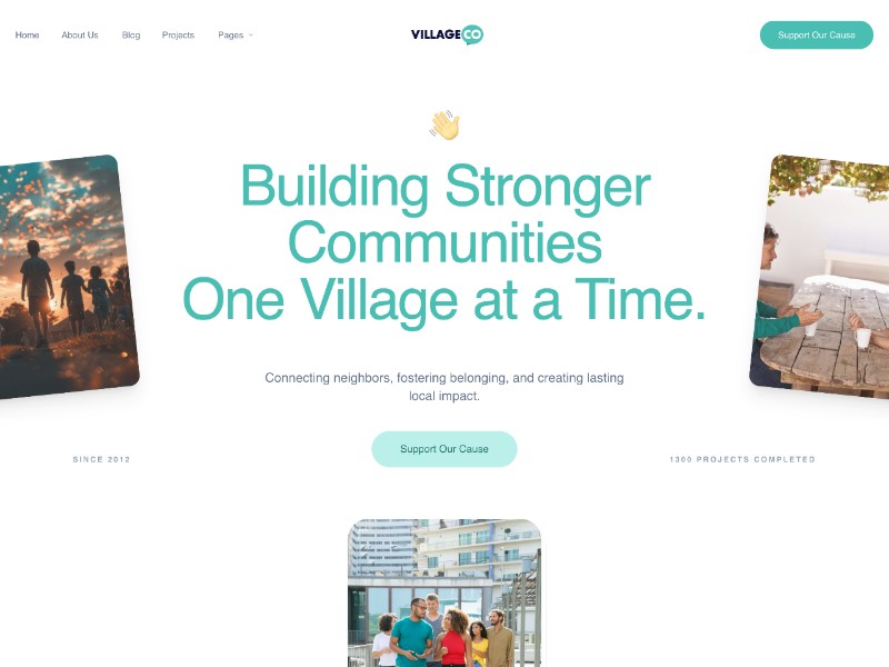 Preview for Community Non-profit Landing Page Template
