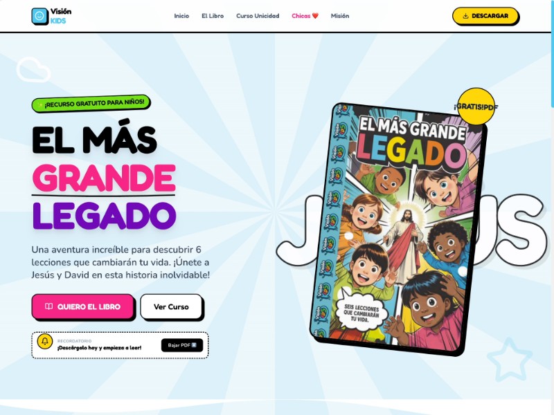 Preview for Visión Kids Children’s Ministry Landing Page Template