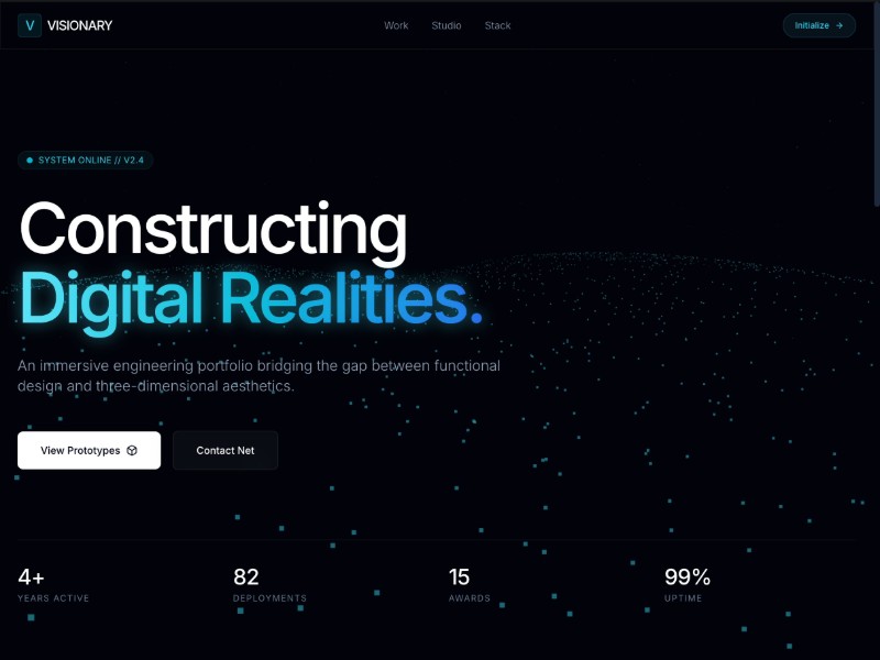 Preview for Visionary 3D Portfolio Website Template