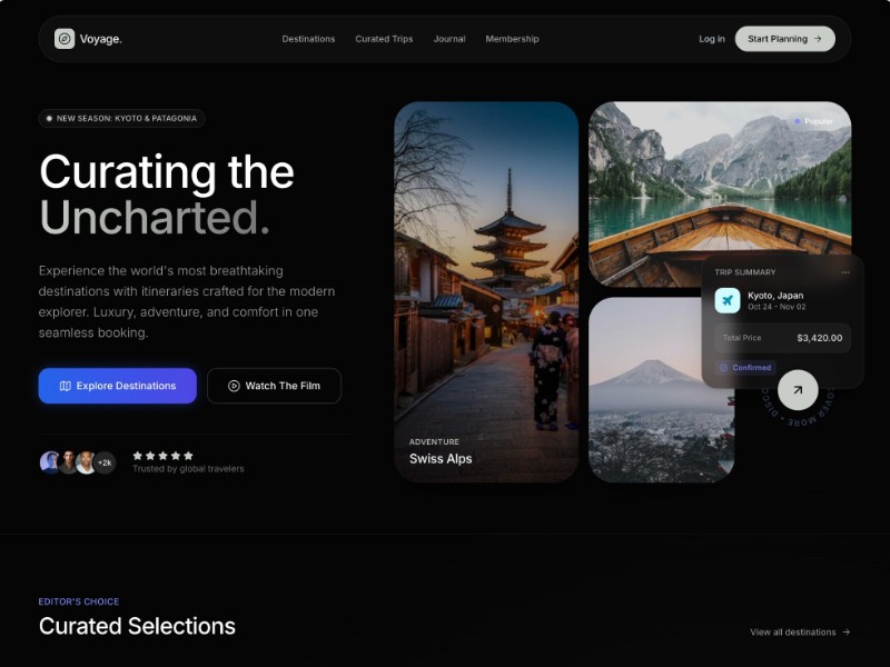 Preview for Luxury Travel Agency Landing Page Template
