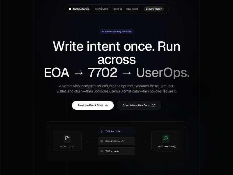 Preview for Web3 Account Abstraction Landing Page Template