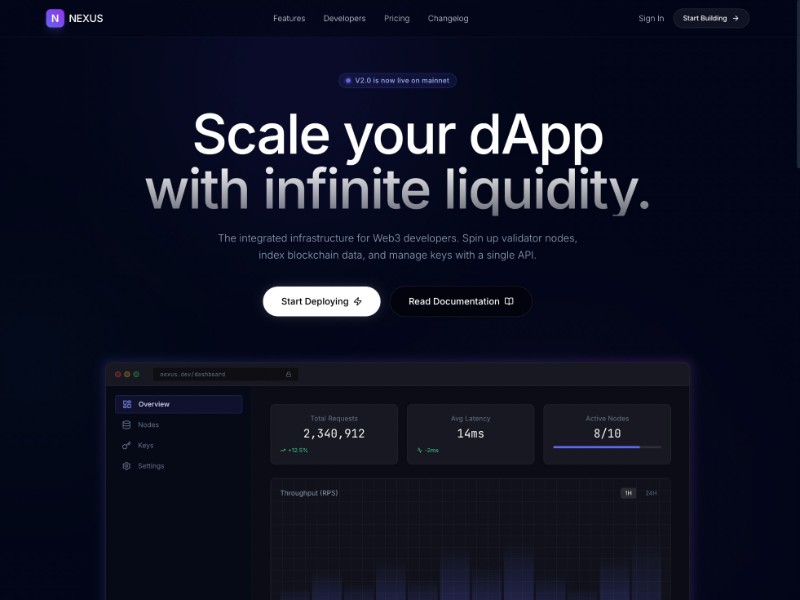 Preview for Web3 Infrastructure SaaS Landing Page Template