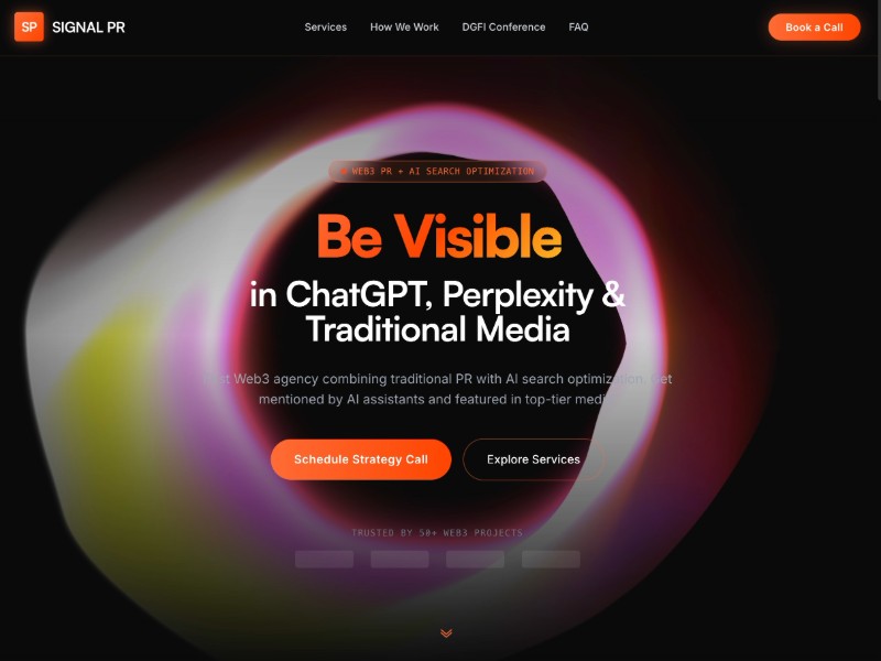 Preview for Web3 PR & AI Agency Landing Page Template